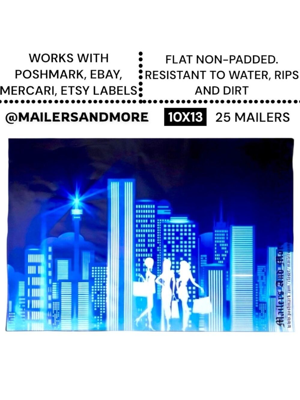25 10X13 Poly Mailers City Lights Shipping Envelopes PRICE IS FIRM - Picture 2 of 7